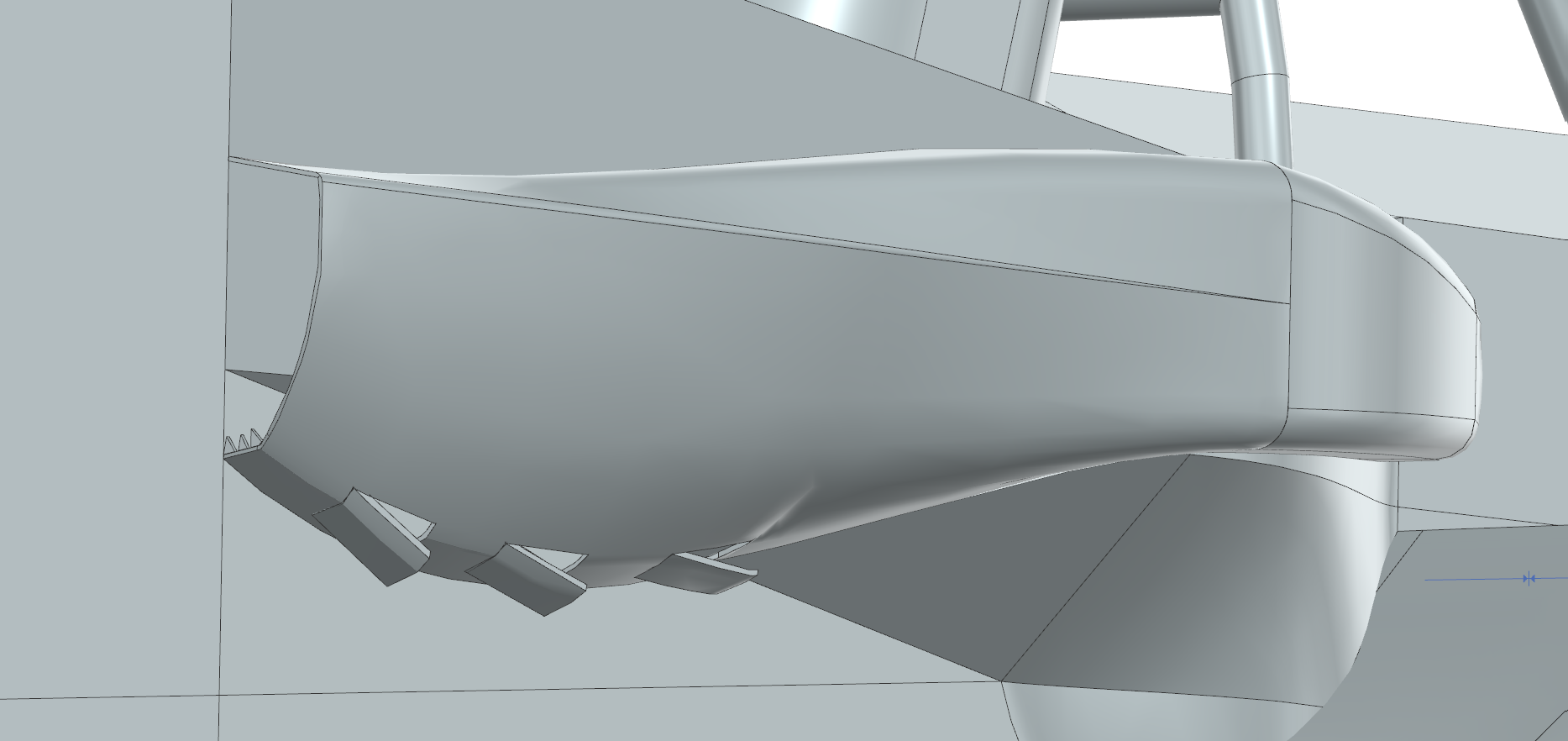 Sidepod external duct geometry in NX