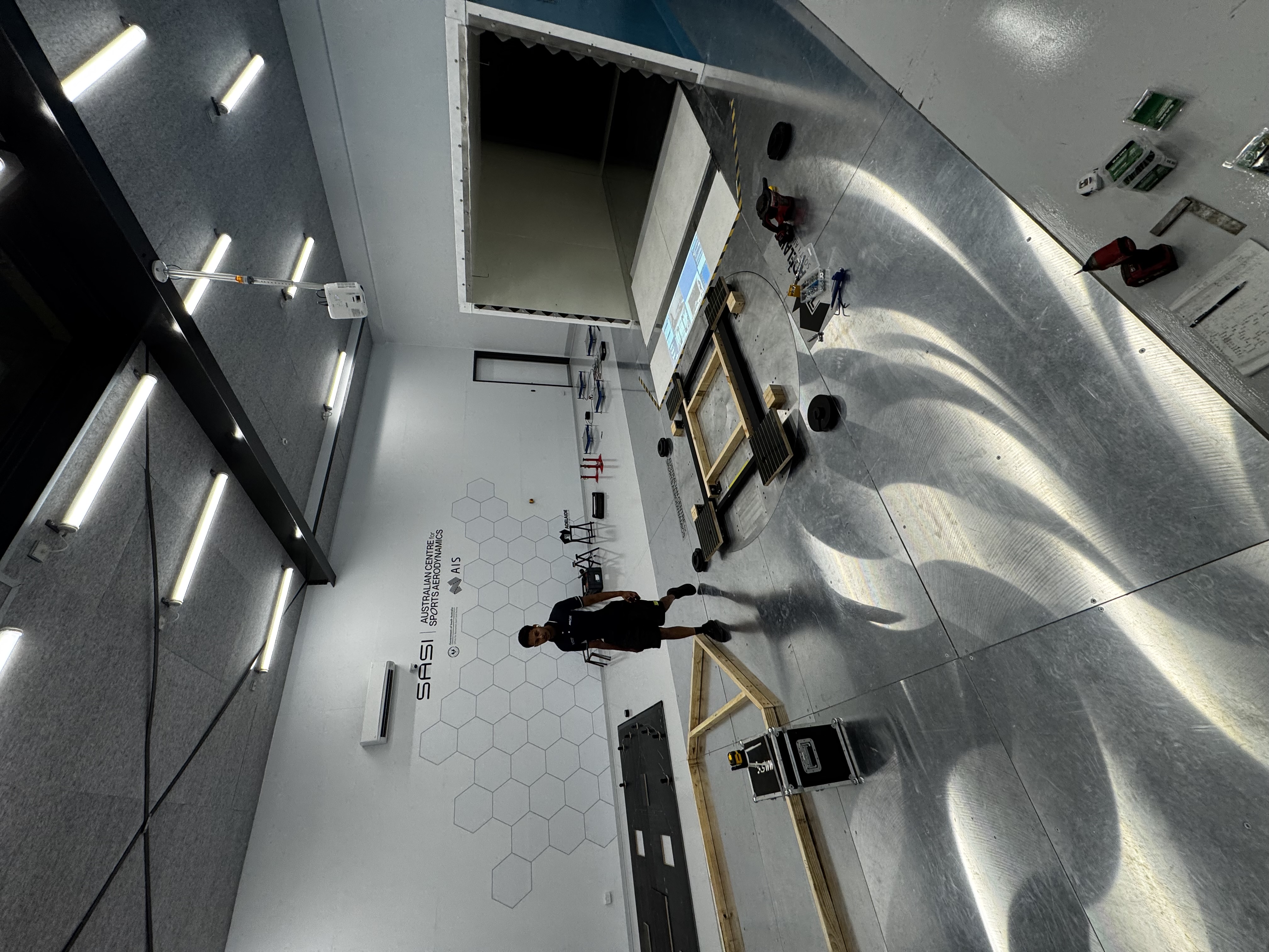 Day 1 Setup in the Wind Tunnel with the 2025 Car and False Floor